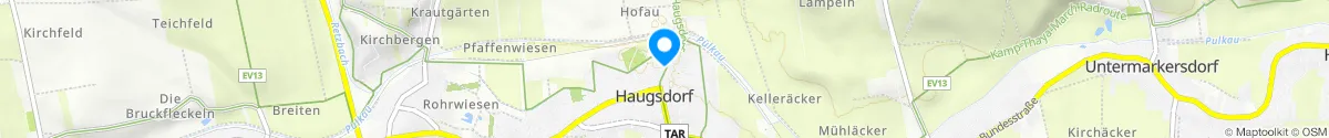 Kartendarstellung des Standorts für Hibiskus Apotheke in 2054 Haugsdorf